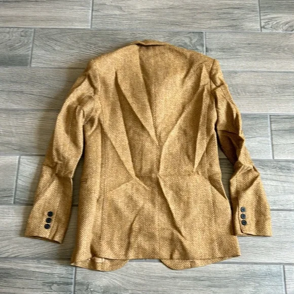 Smythe 90s blazer in toffee herringbone